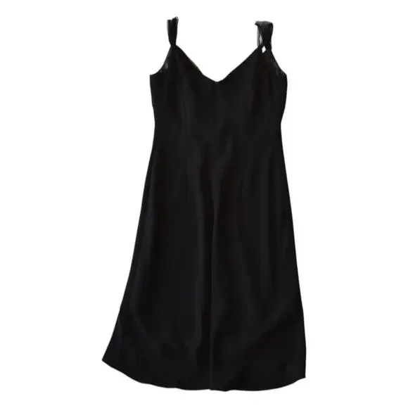 Elegant Vintage 90s Black Sheath Dress - Size 14 Evening Gown - Picture 4 of 6